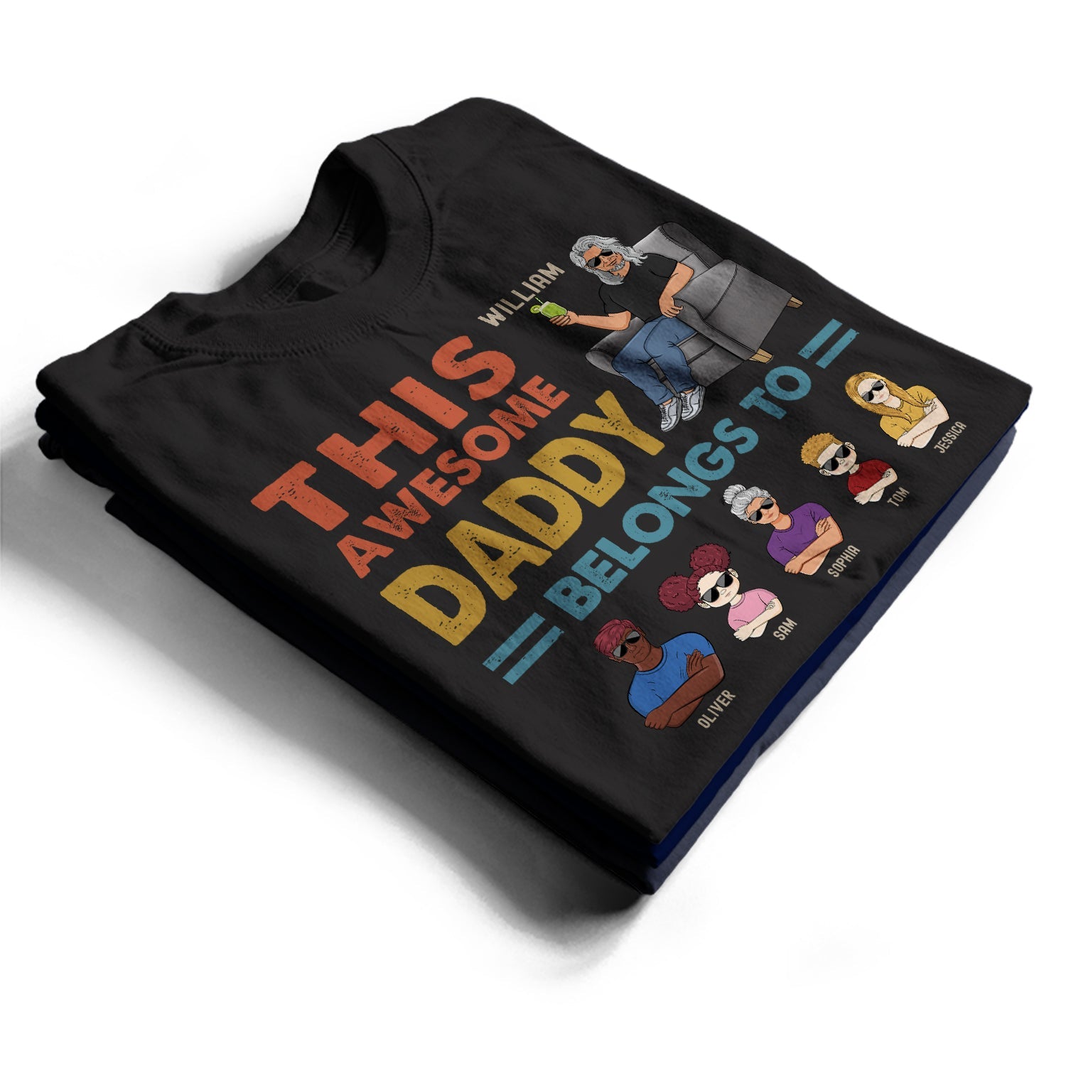 This Awesome Dad Belongs To - Gift For Father And Grandpa - Personalized Custom T Shirt