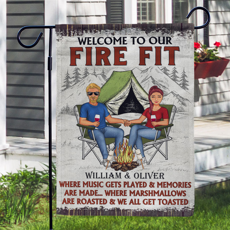 Camping Family Couple Where Music Gets Played And Memories Are Made - Gift For Couples - Personalized Custom Flag