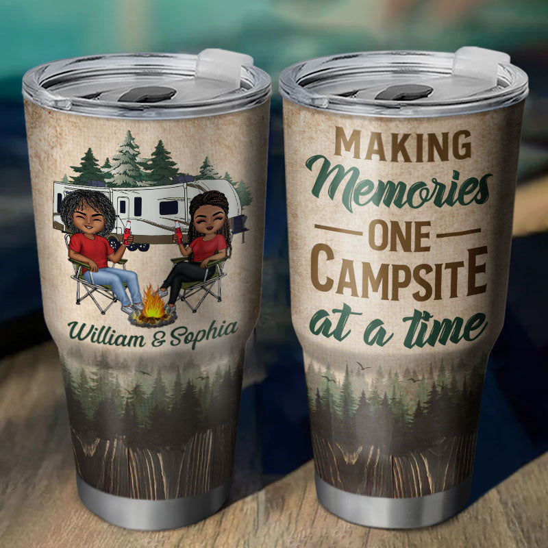 Husband & Wife Camping Partners For Life - Gift For Camping Couples - Personalized Custom 30 Oz Tumbler