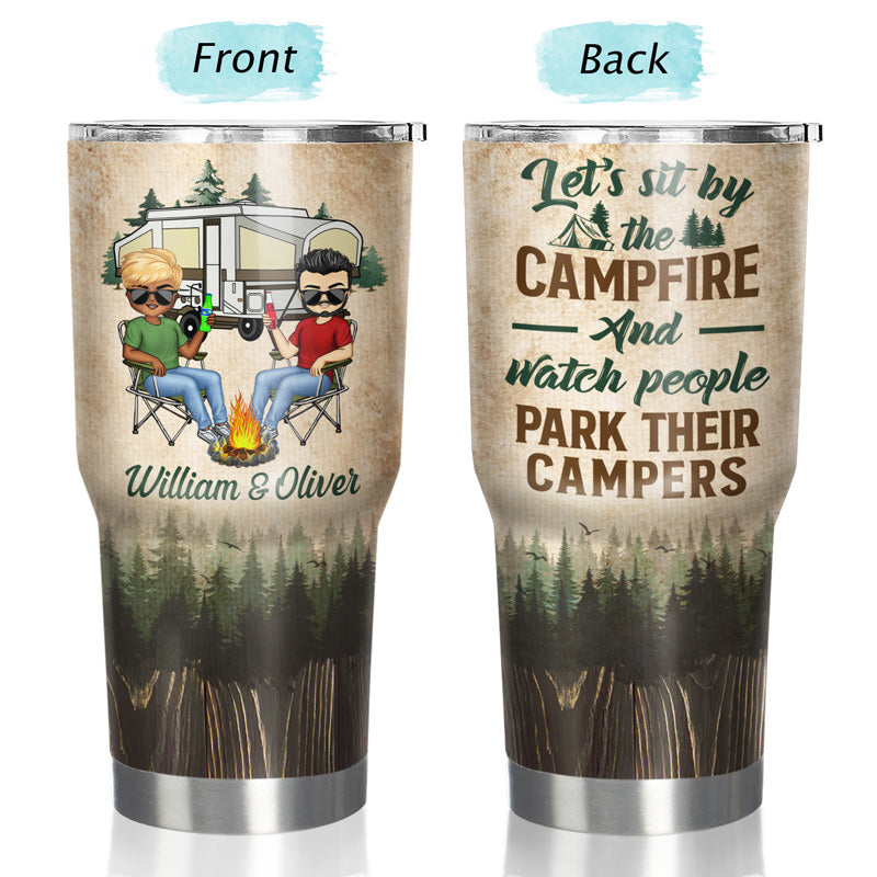 Husband & Wife Camping Partners For Life - Gift For Camping Couples - Personalized Custom 30 Oz Tumbler