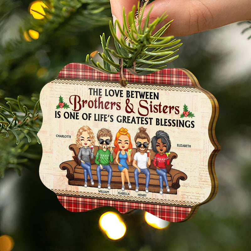 The Greatest Gift Our Parents Gave Us Was Each Other Chibi Brothers Sisters Sibling Parents - Christmas Gift For Family - Personalized Wooden Ornament