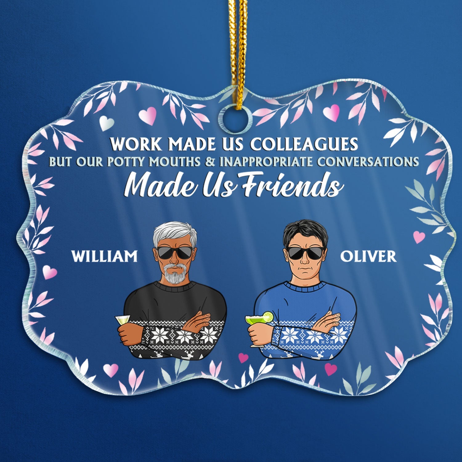 Work Made Us Colleagues But Our Potty Mouths Office Worker - Funny Christmas Gift - Personalized Custom Medallion Acrylic Ornament