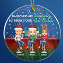 Besties Here's To Another Year Of Bonding Over Alcohol Christmas Best Friends - Bestie BFF Gift - Personalized Custom Circle Acrylic Ornament