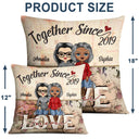 Together Since Love Forever Husband Wife - Couple Gift - Personalized Custom Pillow