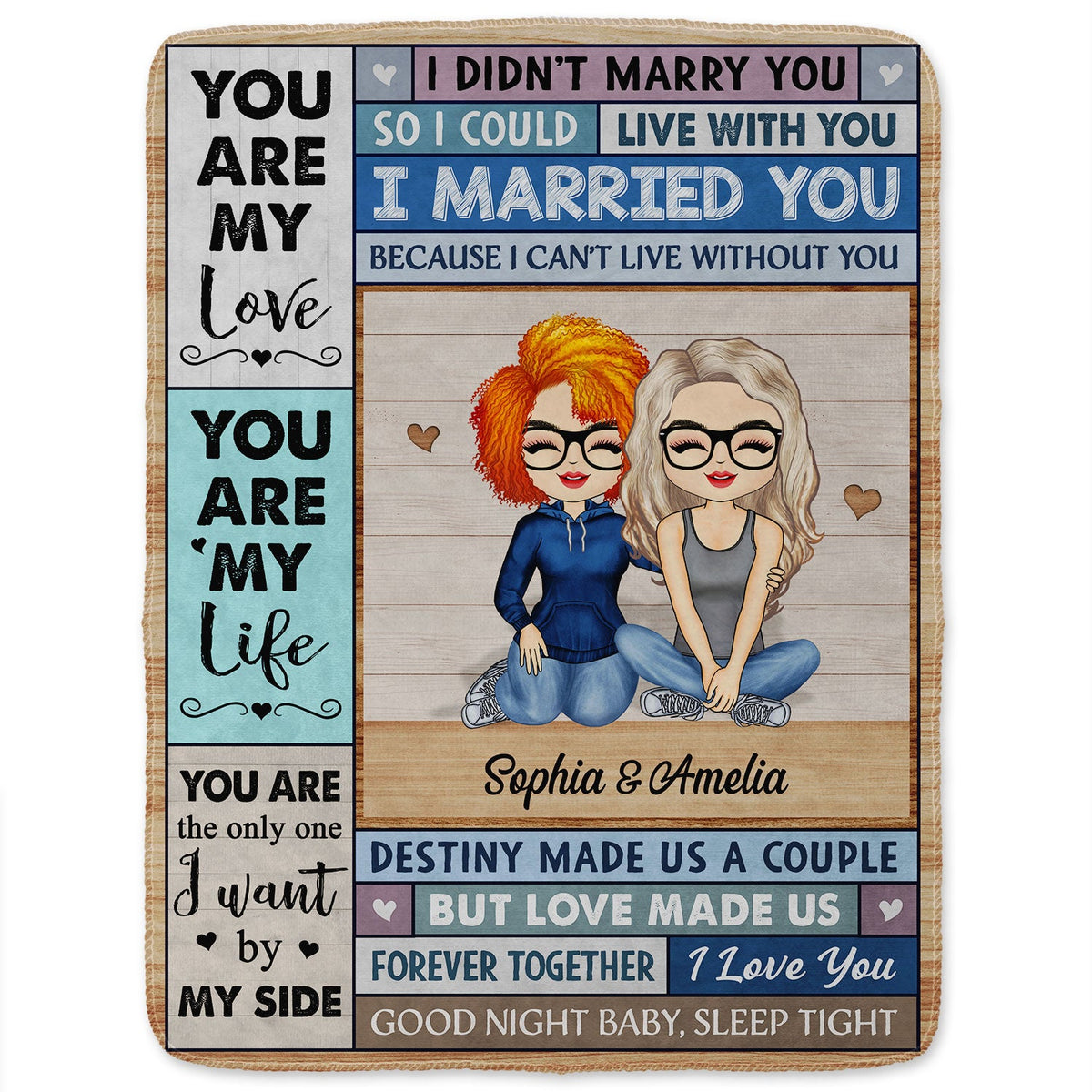 You Are My Love I Married You Because I Can't Live Without You Husband Wife - Gift For Couples - Personalized Custom Fleece Blanket