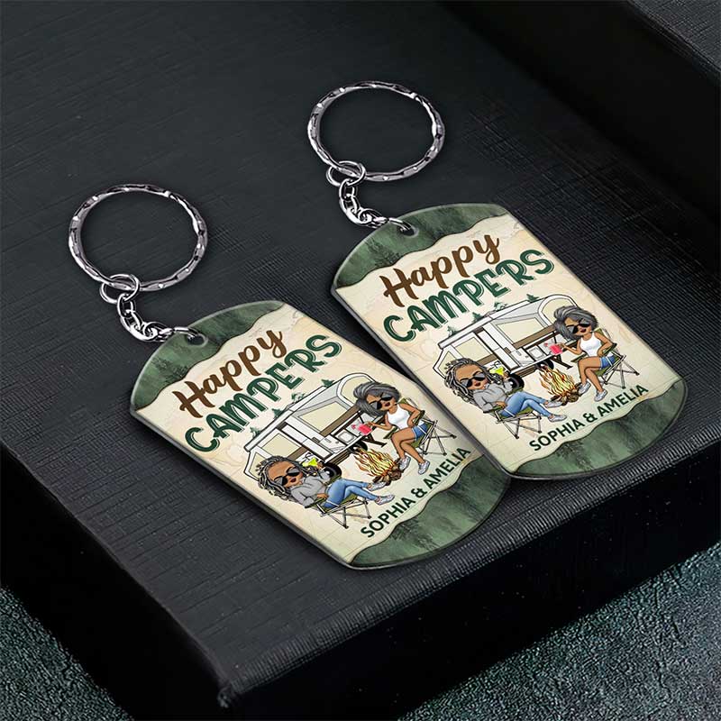 Keys To The Camper - Anniversary, Loving Gifts For Couples, Husband, Wife, Camping Lovers - Personalized Aluminum Keychain