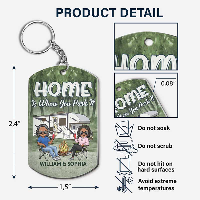 Keys To The Camper - Anniversary, Loving Gifts For Couples, Husband, Wife, Camping Lovers - Personalized Aluminum Keychain