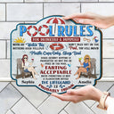 Pool Rules For Drinkers And Dummies - Home Decor, Backyard Decor, Gift For Her, Him, Family, Couples, Husband, Wife - Personalized Custom Shaped Wood Sign