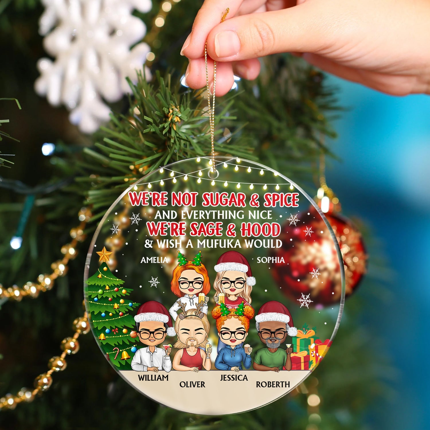 You Are The Reason I Don't Punch People At Work - Christmas Gifts For Colleagues, Coworker, Besties - Personalized Circle Acrylic Ornament