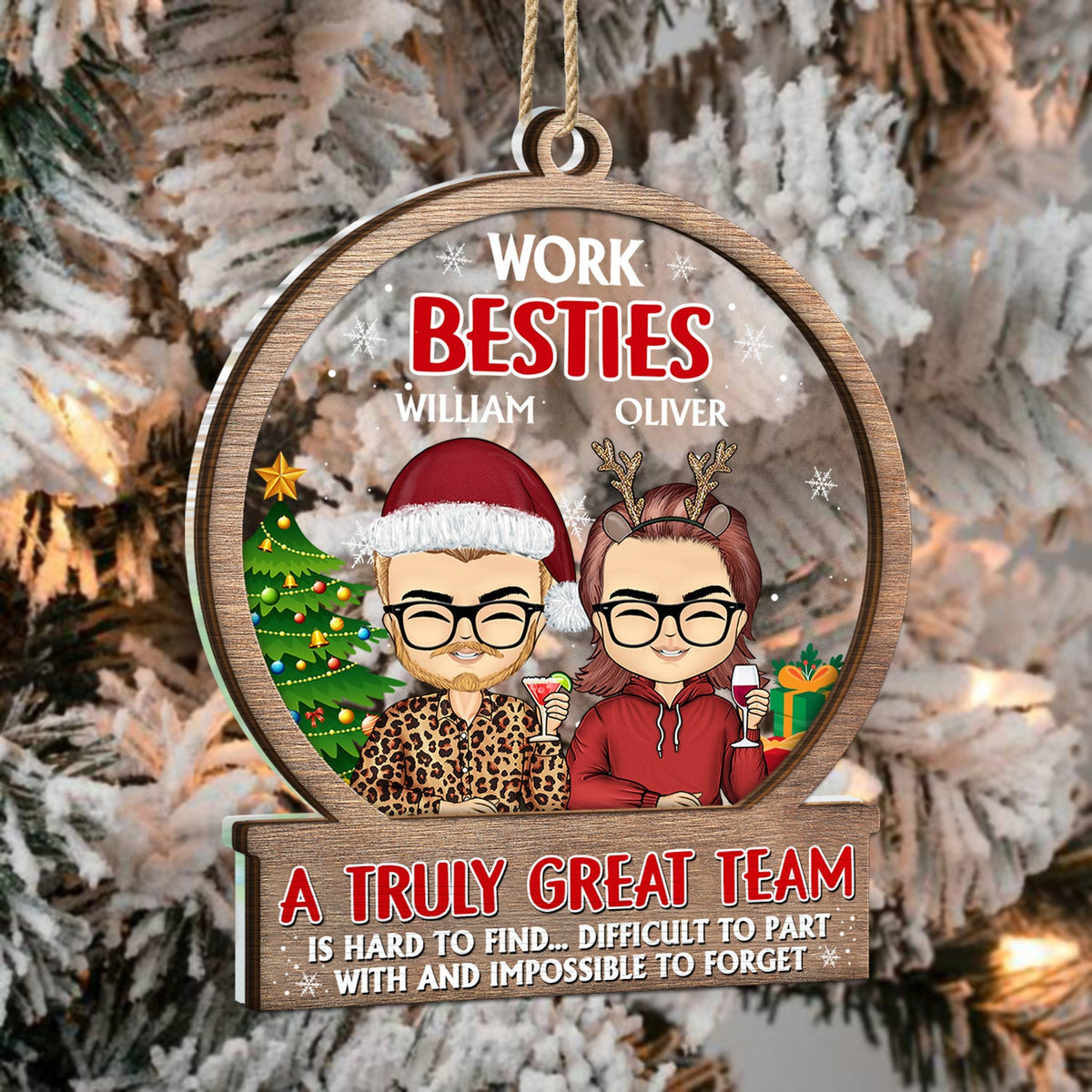 You Are The Reason I Don't Punch People At Work - Christmas Gifts For Colleagues, Coworker, Besties - Personalized 2-Layered Mix Ornament