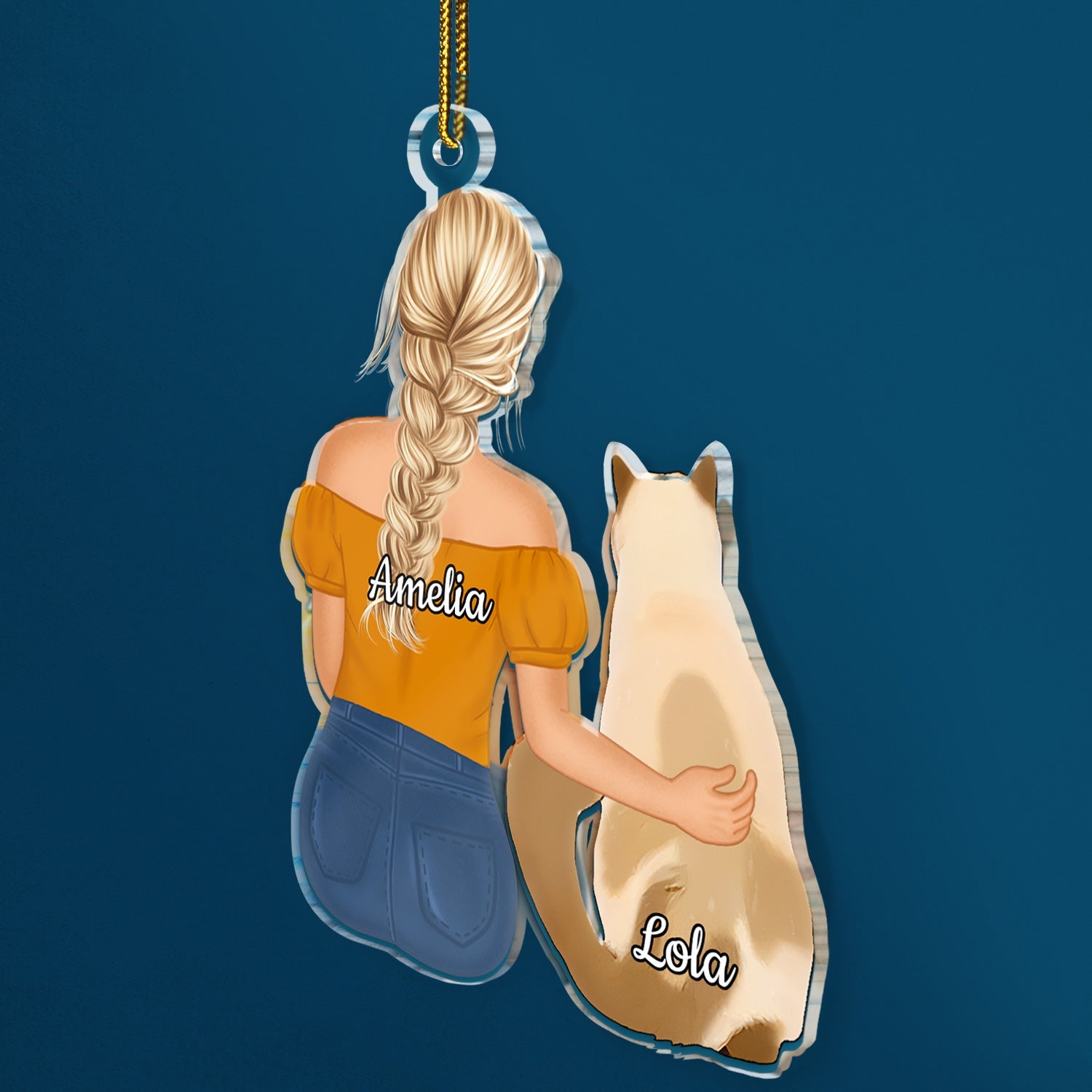 Hugging Pet - Christmas Gift For Dog Lovers, Cat Lovers - Personalized Cutout Acrylic Ornament