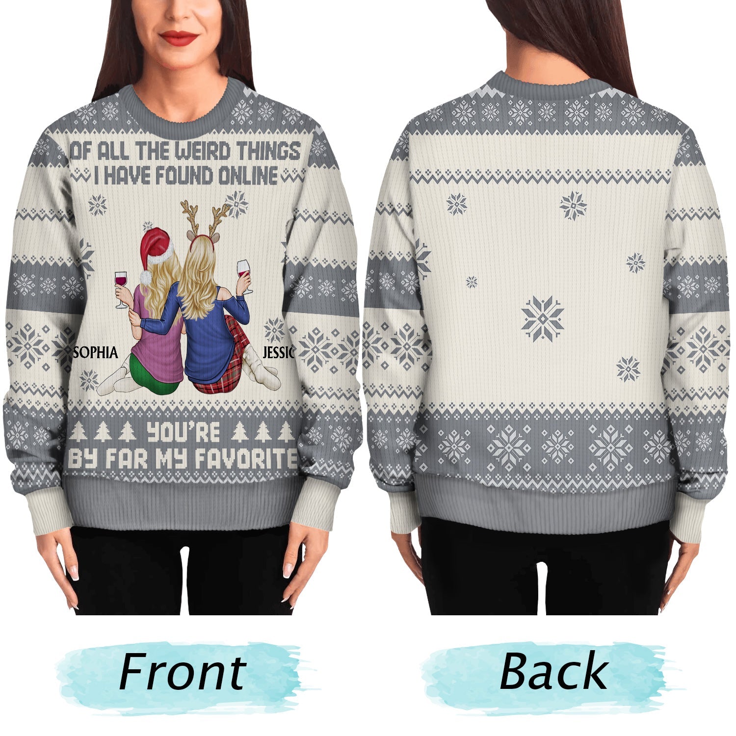 Of All The Weird Things - Christmas Gift For Couples, Husband, Wife - Personalized Unisex Ugly Sweater