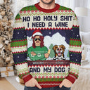 Ho Ho Holy I Need A Beer - Christmas Gifts For Dog Lovers, Dog Mom, Dog Dad - Personalized Unisex Ugly Sweater