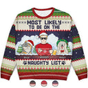 Most Likely To Be On The Naughty List - Christmas Gifts For Dog Lovers, Cat Lovers - Personalized Unisex Ugly Sweater