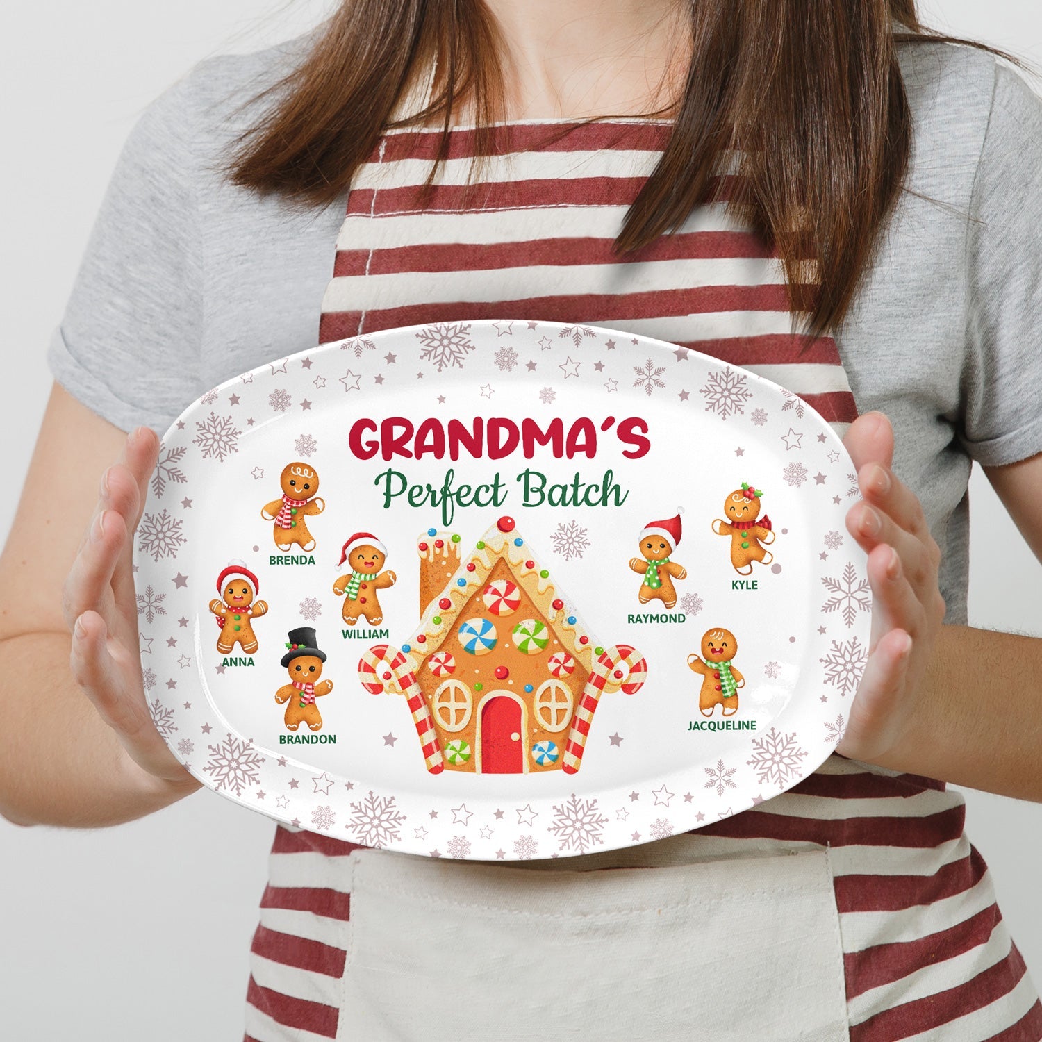 Grandma's Perfect Batch - Christmas, Loving Gift For Mom, Grandma, Grandparents, Family - Personalized Plate