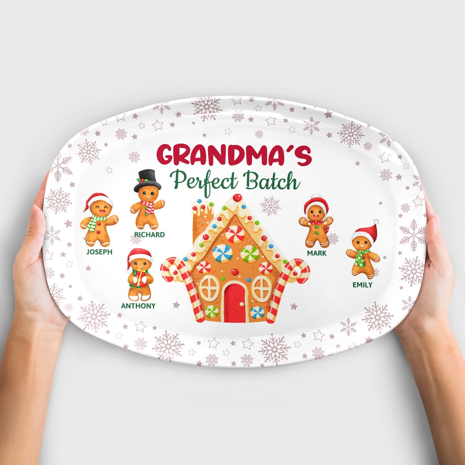 Grandma's Perfect Batch - Christmas, Loving Gift For Mom, Grandma, Grandparents, Family - Personalized Plate