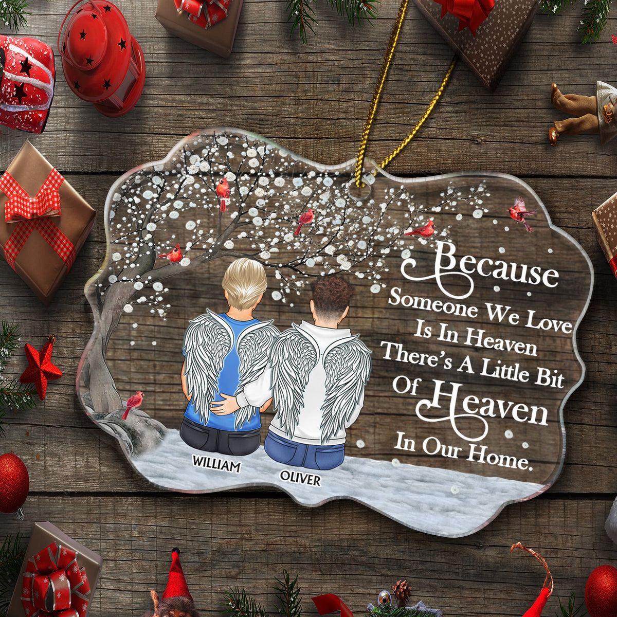 I'm Always With You - Christmas, Memorial Gift For Family, Friends - Personalized Medallion Acrylic Ornament