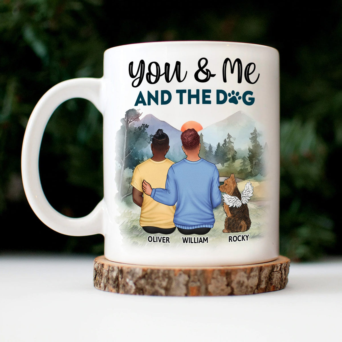 You & Me And The Dogs - Gift For Couples, Dog Lovers, Dog Mom, Dog Dad - Personalized Mug