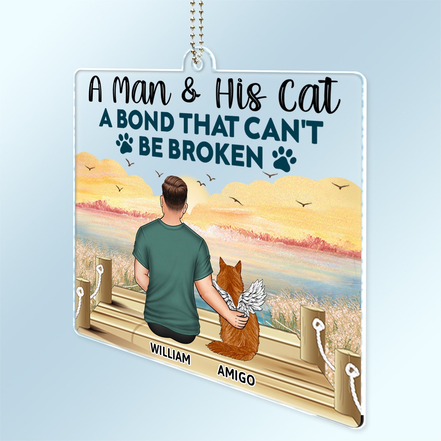 A Bond That Can't Be Broken - Gift For Cat Lovers, Cat Mom, Cat Dad - Personalized Acrylic Car Hanger