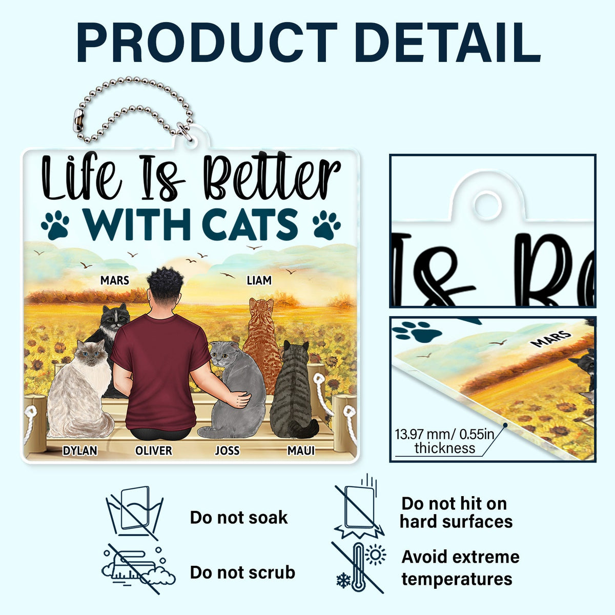 A Bond That Can't Be Broken - Gift For Cat Lovers, Cat Mom, Cat Dad - Personalized Acrylic Car Hanger