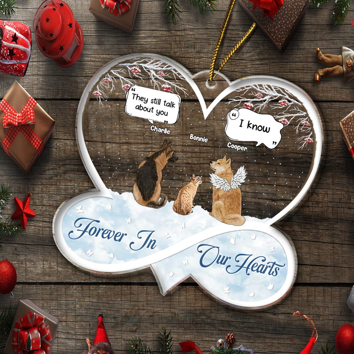 Christmas Pet Memorial They Miss You - Gift For Pet Lovers - Personalized Custom Shaped Acrylic Ornament