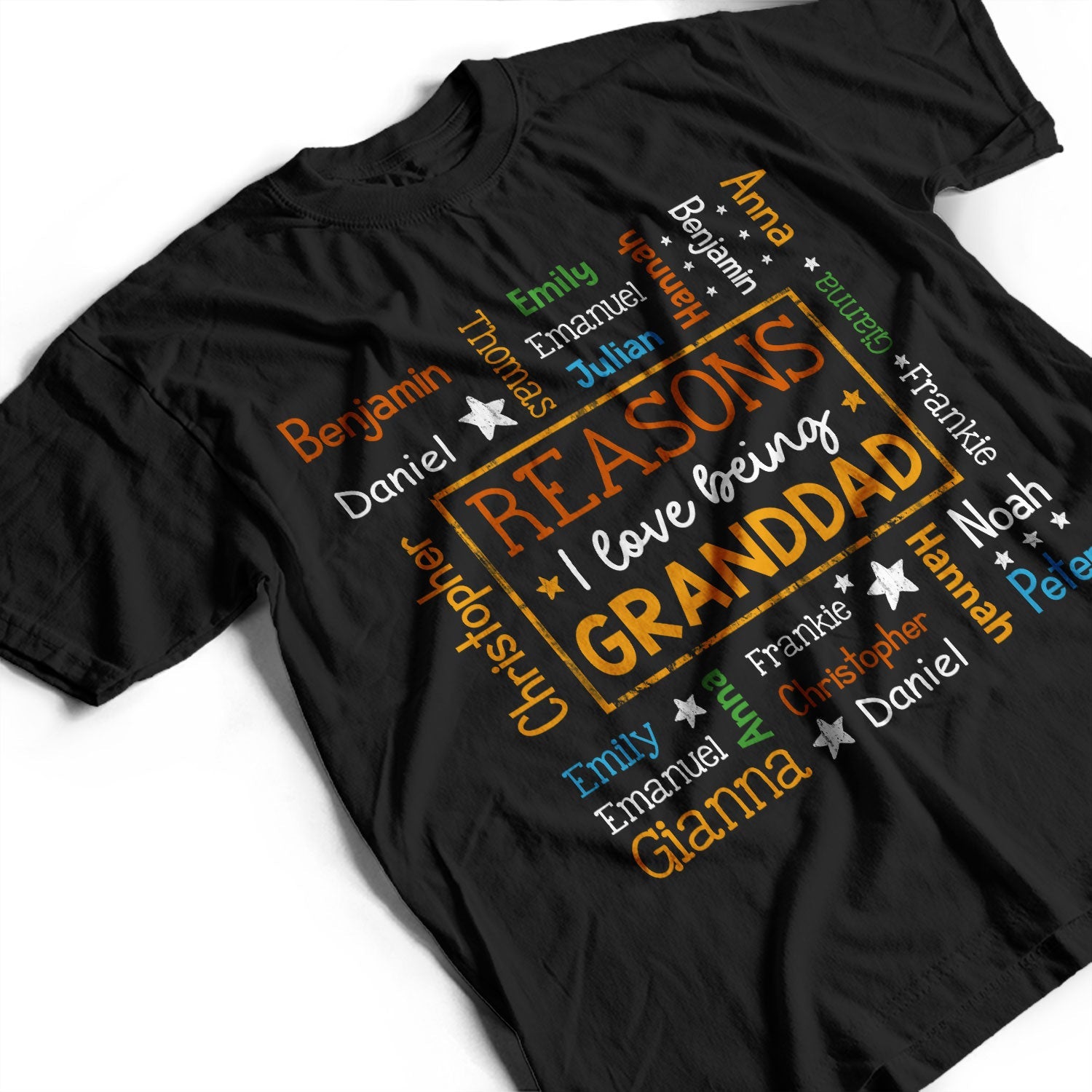 Reason I Love Being A Grandpa Dad - Gift For Grandfather, Father - Personalized T Shirt