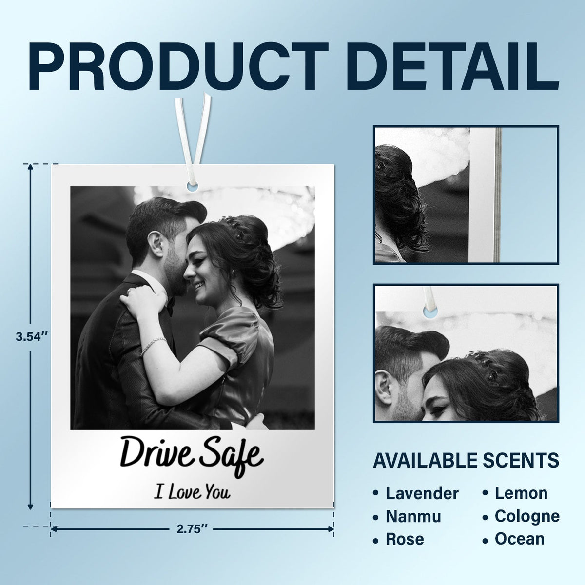 Custom Photo Drive Safe - Gift For Couples, Family, Gift For Mother, Father - Personalized Photo Air Freshener