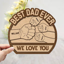 Best Dad Ever Hand Punch - Personalized 2-Layered Wooden Plaque With Stand