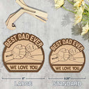 Best Dad Ever Hand Punch - Personalized 2-Layered Wooden Plaque With Stand