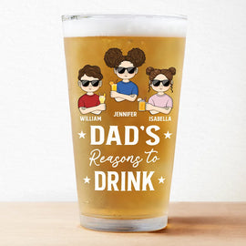 Dad's Reasons To Drink - Personalized Beer Glass