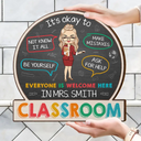 In This Classroom It's Okay To - Personalized Custom Shaped Wood Sign