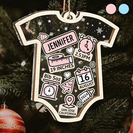 Baby First Christmas - Personalized 2-Layered Mix Ornament