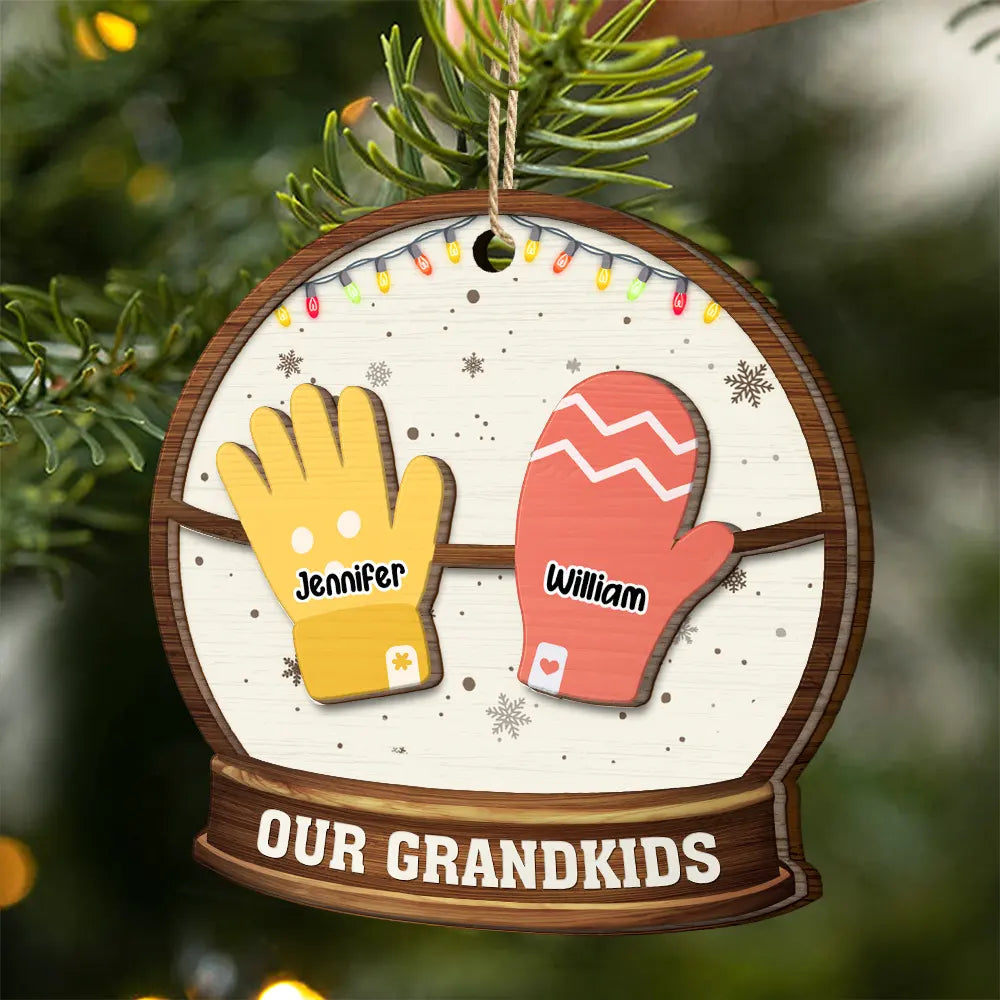 Grandkids Make Life Grand - Personalized 2-Layered Wooden Ornament