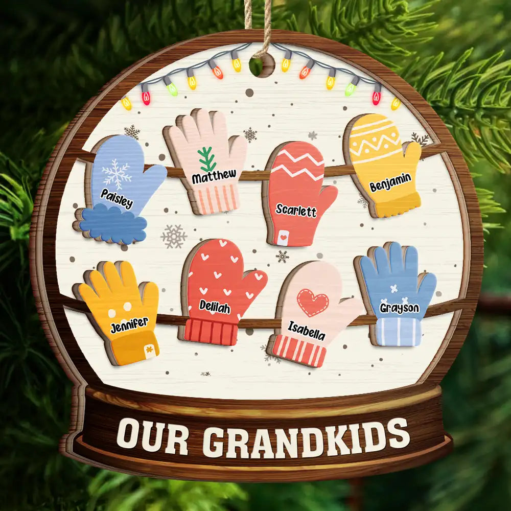 Grandkids Make Life Grand - Personalized 2-Layered Wooden Ornament