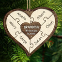 Grandma Mom Grandpa Dad We Love You To Pieces - Personalized 2-Layered Wooden Ornament