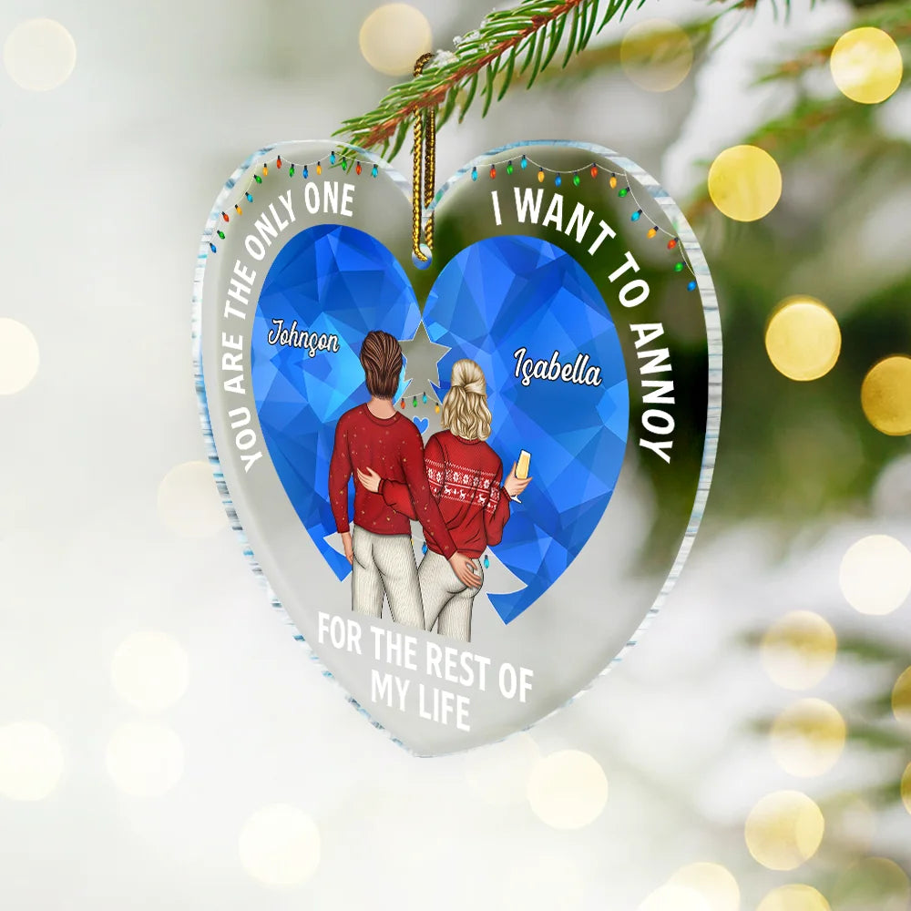 Christmas Couple You Are The Only One Stained Glass - Personalized Custom Shaped Acrylic Ornament