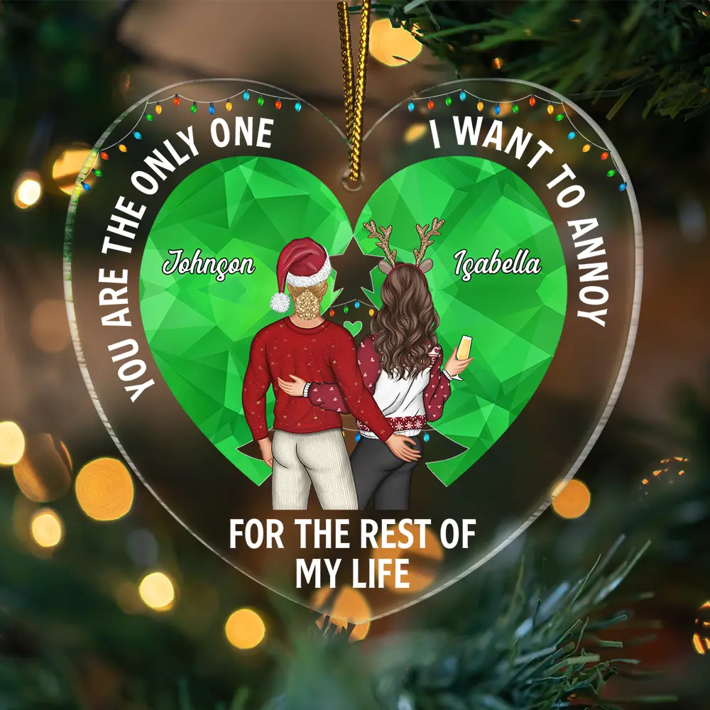 Christmas Couple You Are The Only One Stained Glass - Personalized Custom Shaped Acrylic Ornament