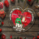 Christmas Couple You Are The Only One Stained Glass - Personalized Custom Shaped Acrylic Ornament