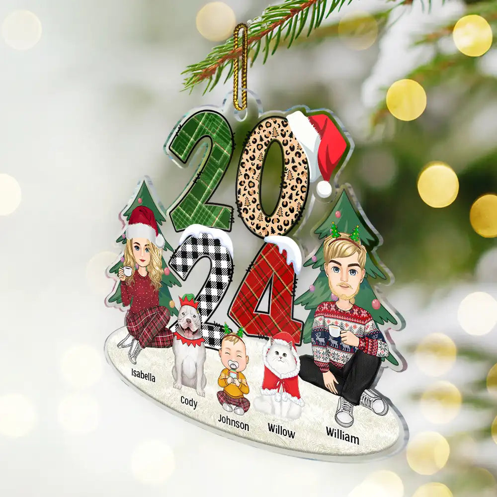 Christmas Family Sitting 2024 - Personalized Cutout Acrylic Ornament