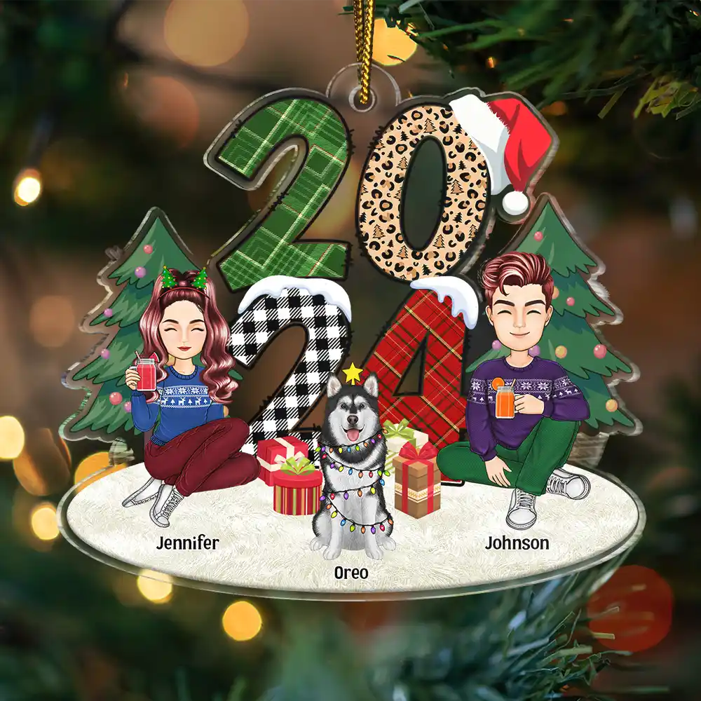 Christmas Family Sitting 2024 - Personalized Cutout Acrylic Ornament