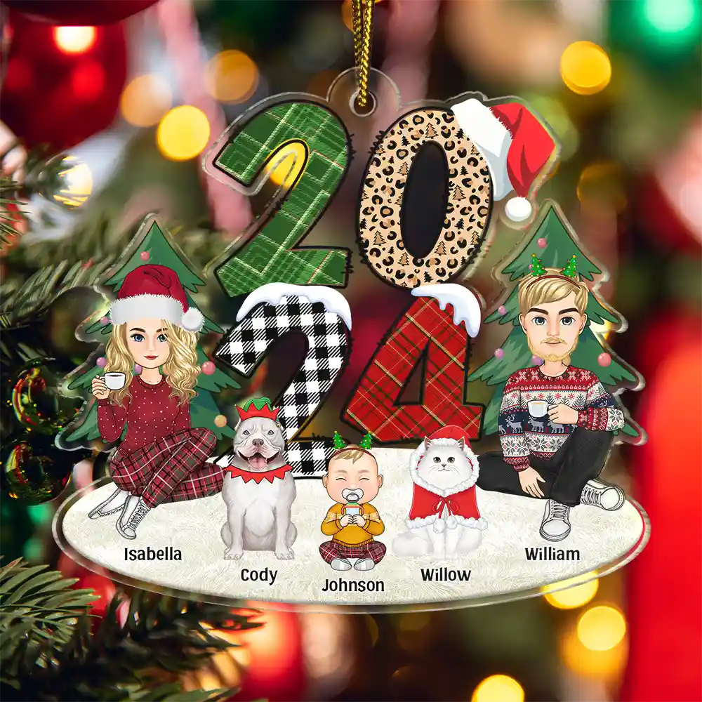 Christmas Family Sitting 2024 - Personalized Cutout Acrylic Ornament