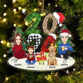 Christmas Family Sitting 2024 - Personalized Cutout Acrylic Ornament