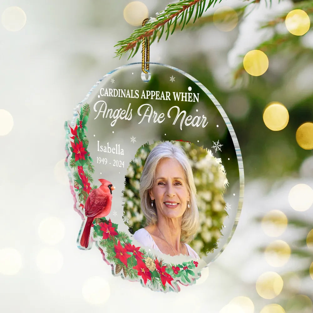 Custom Photo Christmas Although You Can Not See Me - Personalized Custom Shaped Acrylic Ornament