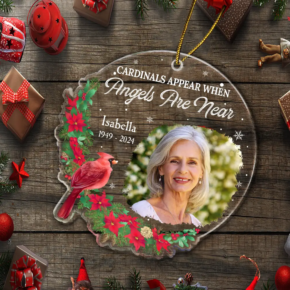 Custom Photo Christmas Although You Can Not See Me - Personalized Custom Shaped Acrylic Ornament