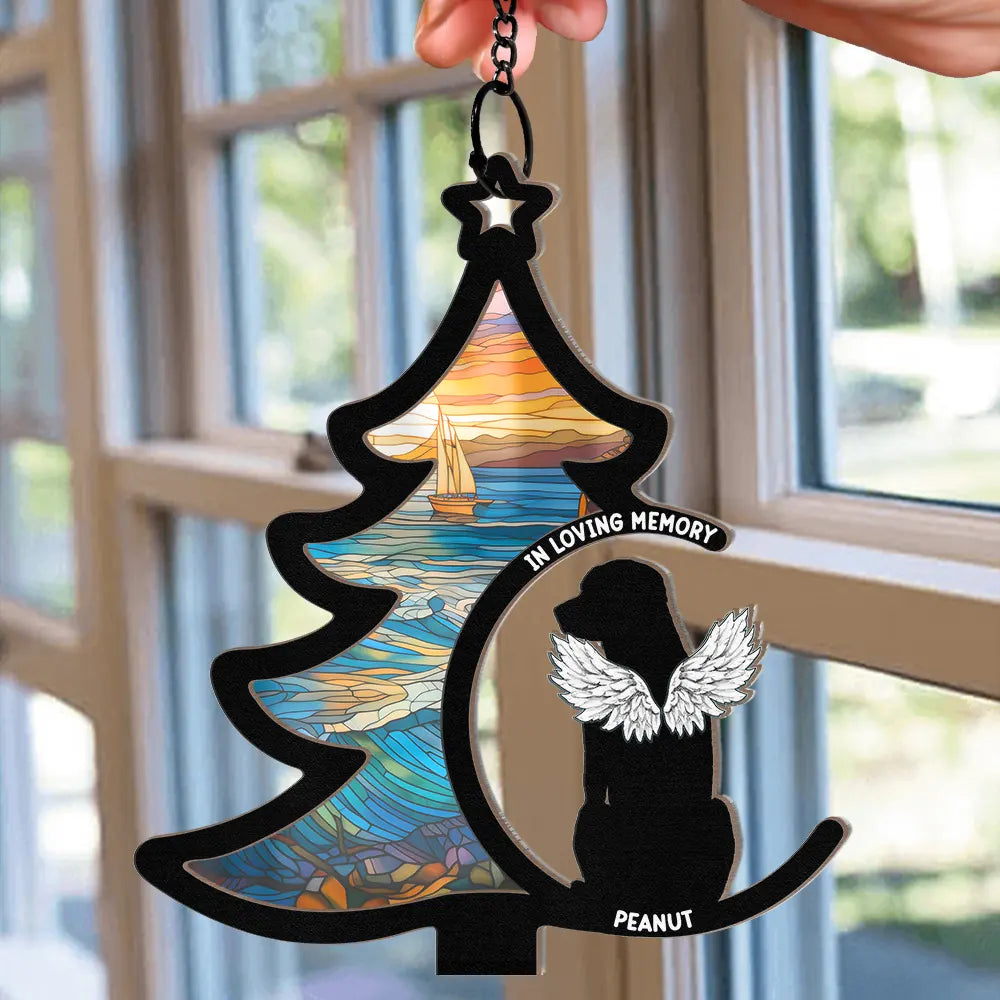 Pet Lovers, Memorial - Loss Of Pet Christmas - Personalized Window Hanging Suncatcher Ornament