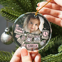 Christmas,Custom Photo,New baby,Gift For Kids,Happy - Custom Photo Baby First Christmas - Personalized Circle Glass Ornament