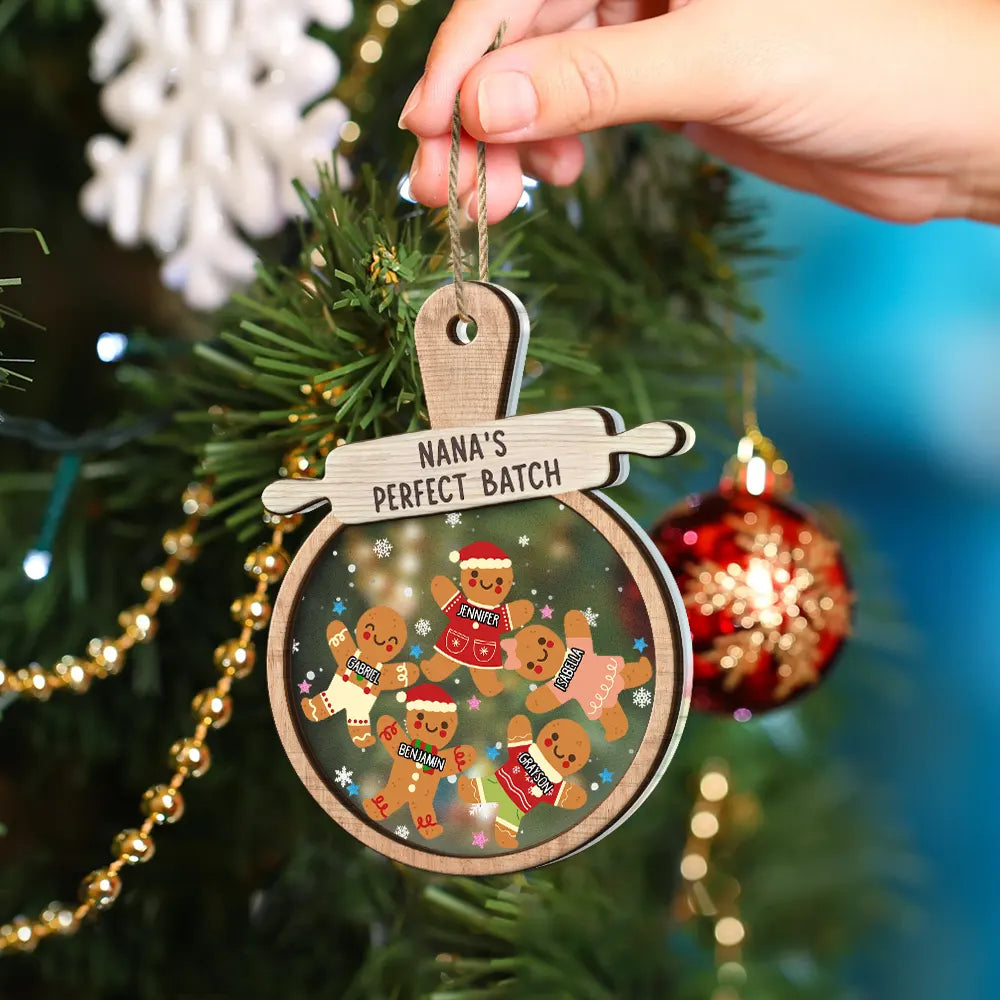 Christmas,Gift For Grandparents,Gift For Grandma,Happy - Christmas Grandma Cookies - Personalized 2-Layered Mix Ornament