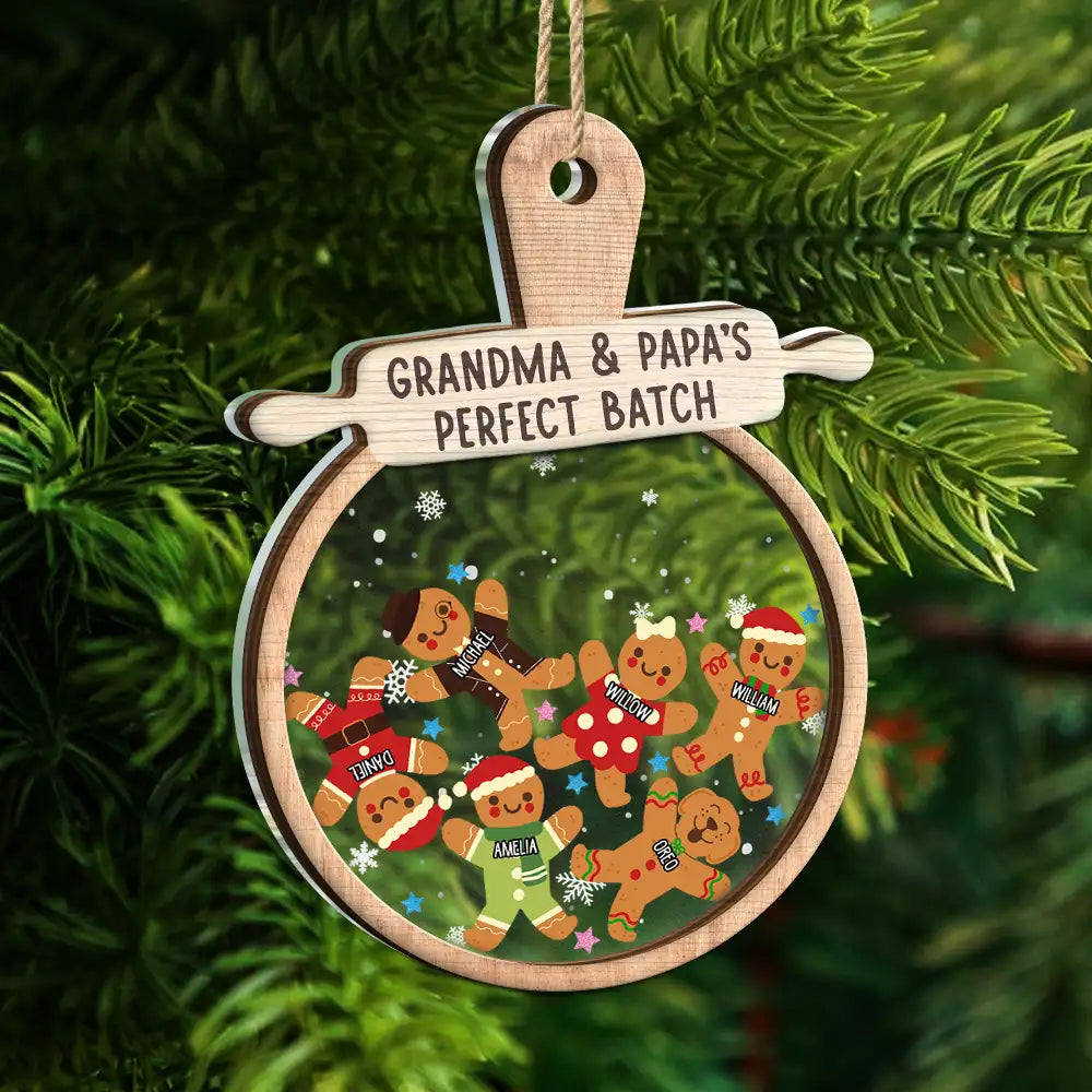 Christmas,Gift For Grandparents,Gift For Grandma,Happy - Christmas Grandma Cookies - Personalized 2-Layered Mix Ornament