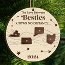 Family, Gift For Sibling, Parents, Gift For Grandparents, Gift For Sisters, Gift For Brothers, Gift For Bestie - The Love Between Family Knows No Distance Cousins Siblings Christmas - Personalized 2-Layered Wooden Ornament