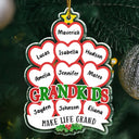 Gift For Grandparents - Grandkids Make Life Grand Hearts - Personalized Custom Shaped Acrylic Ornament